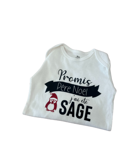 Cadeau Noel bébé body personnalisé