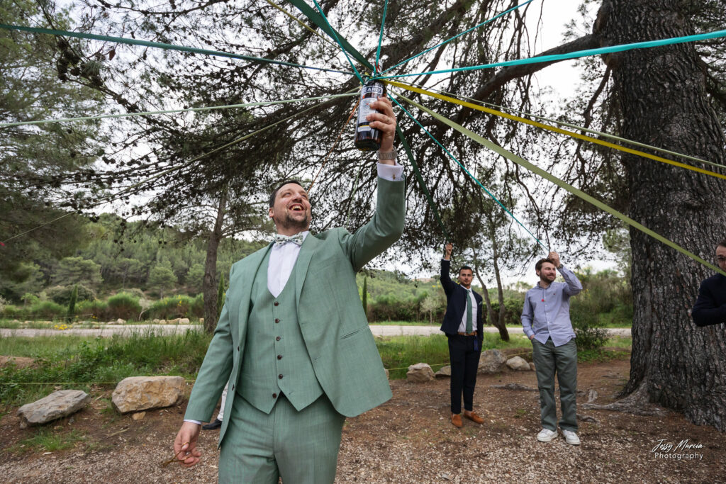 jeu du ruban personnalisé bouteille mariage