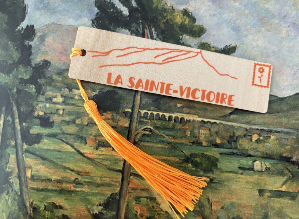 Marque-page Sainte Victoire avec livre de Paul Cézanne Marque Pages artisanal Sainte-Victoire